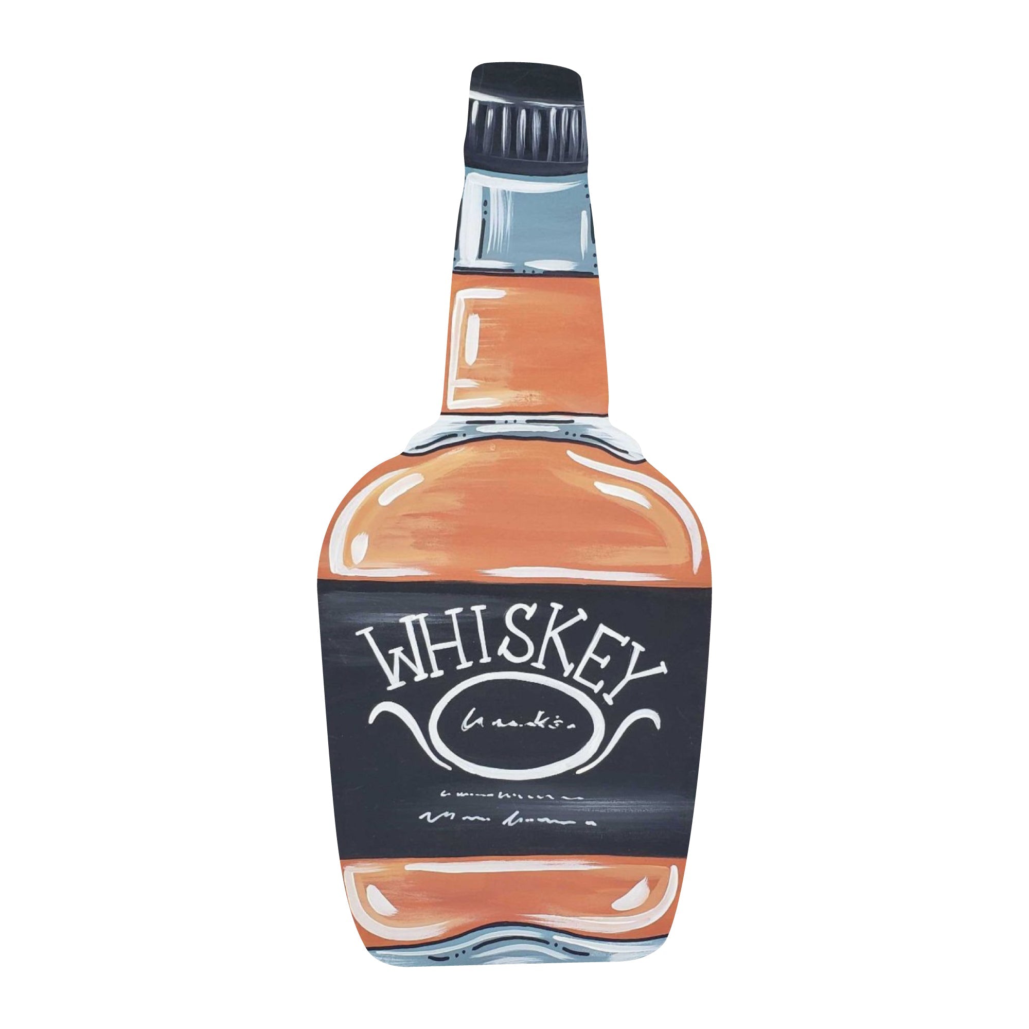 Basic Shape Bottle MDF Cutout Whiskey Bottle Silhouette - Unfinished For DIY