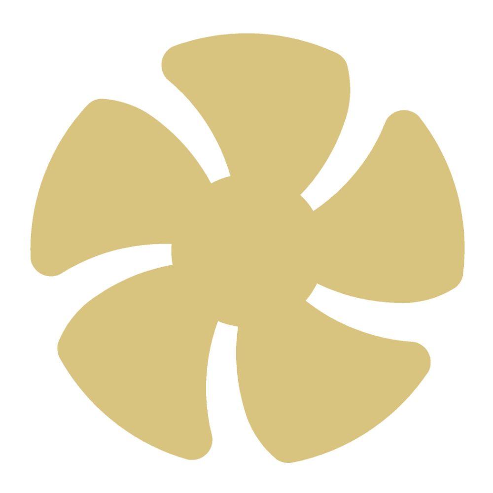 Basic Shape Propeller MDF Cutout Five-Blade Pinwheel - Unfinished For DIY