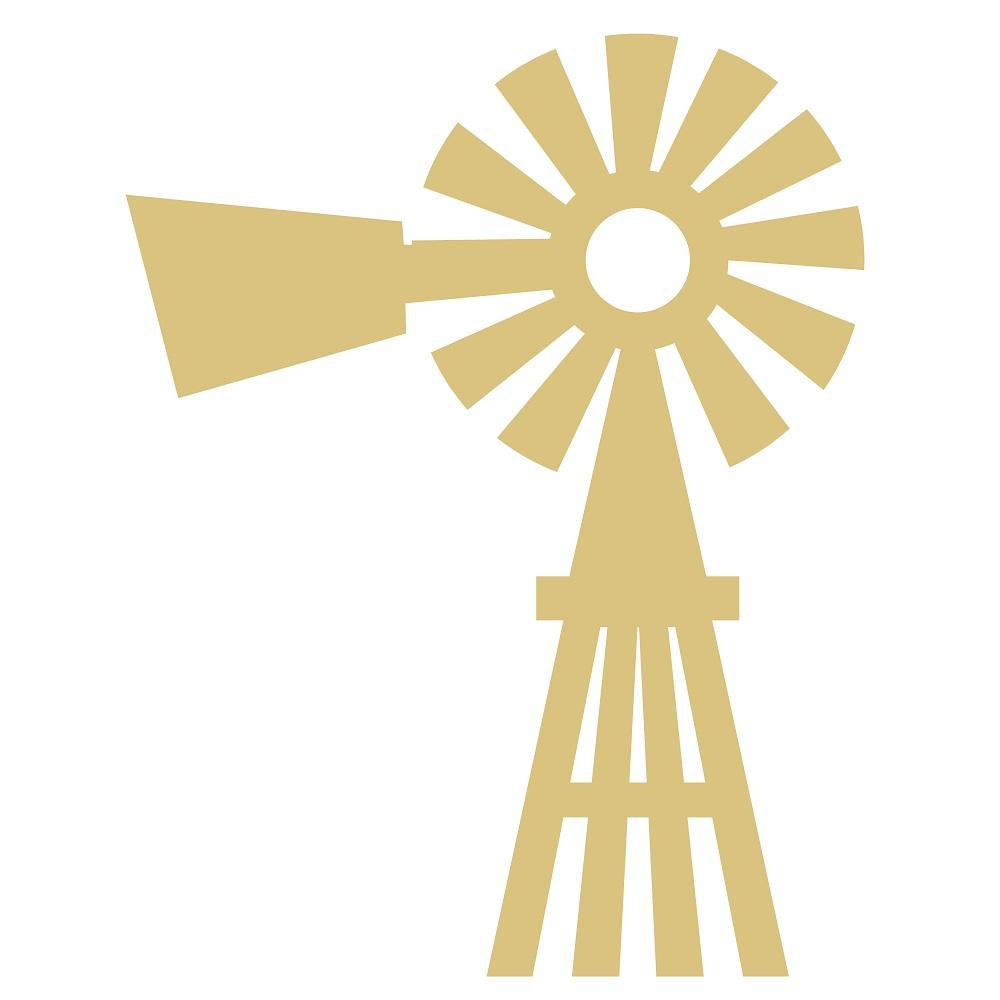 Basic Shape Windmill MDF Cutout Silhouette - Unfinished For DIY