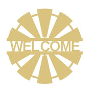 Basic Shape Round MDF Cutout Welcome Windmill - Unfinished For DIY