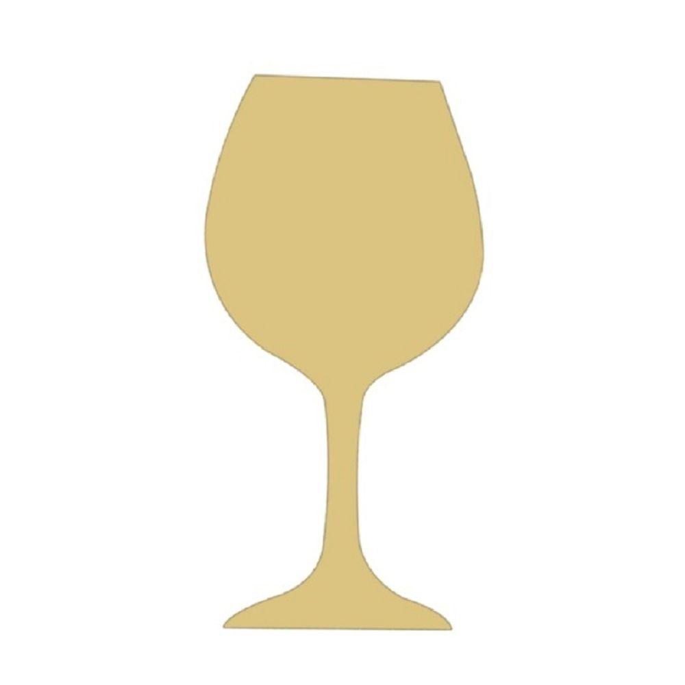 Basic Shape Wine Glass MDF Cutout Silhouette Style 1 - Unfinished For DIY