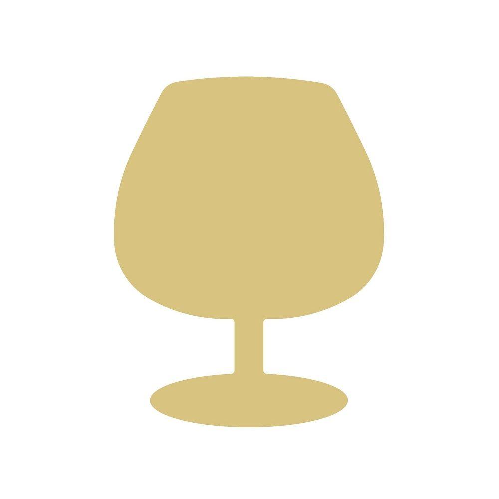 Basic Shape Wine Glass MDF Cutout Silhouette Style 2 - Unfinished For DIY