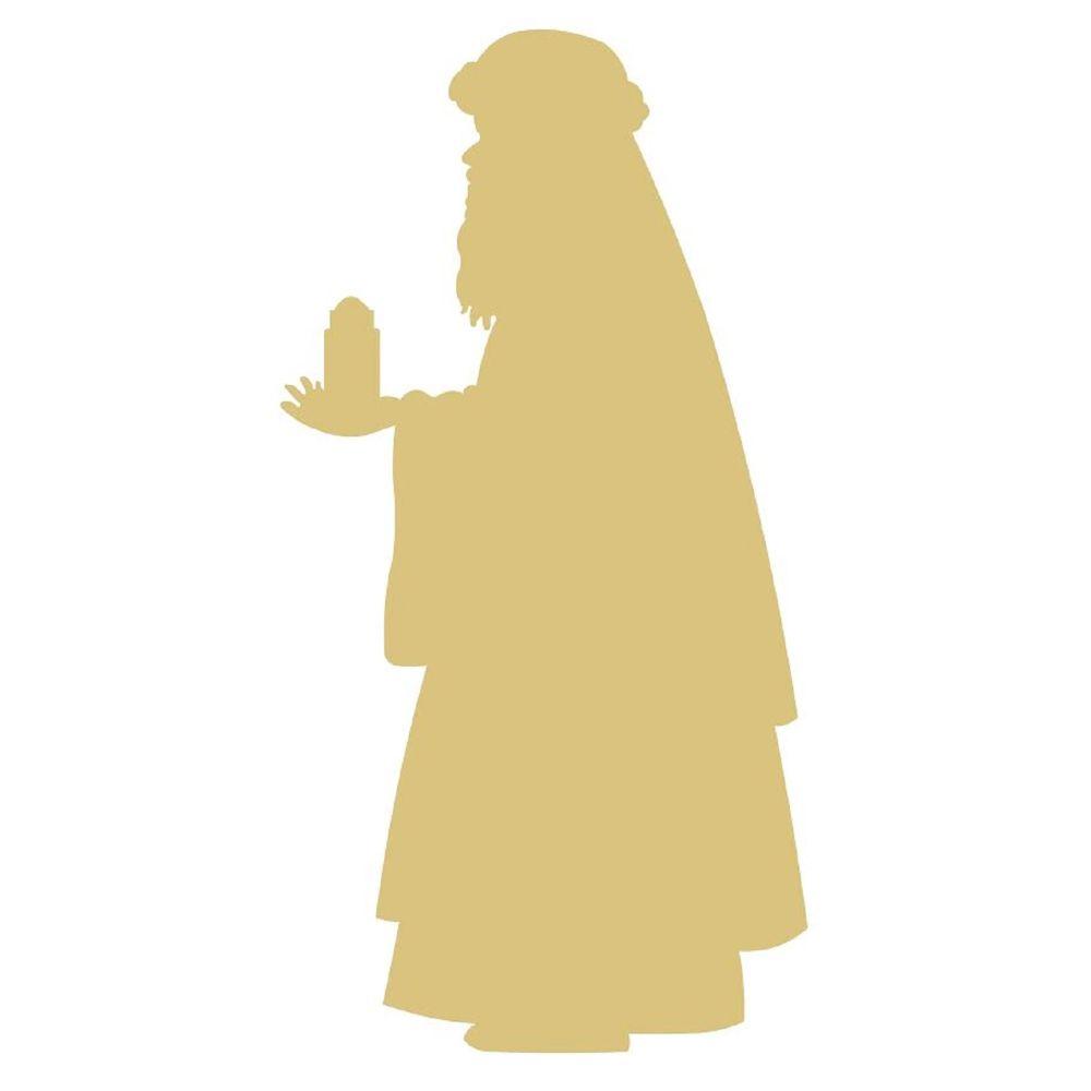Basic Shape Wiseman MDF Cutout Wise Man Holding Candle - Unfinished For DIY