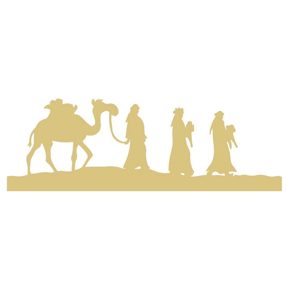 Basic Shape Nativity Scene MDF Cutout Three Wise Men Silhouette - Unfinished For DIY