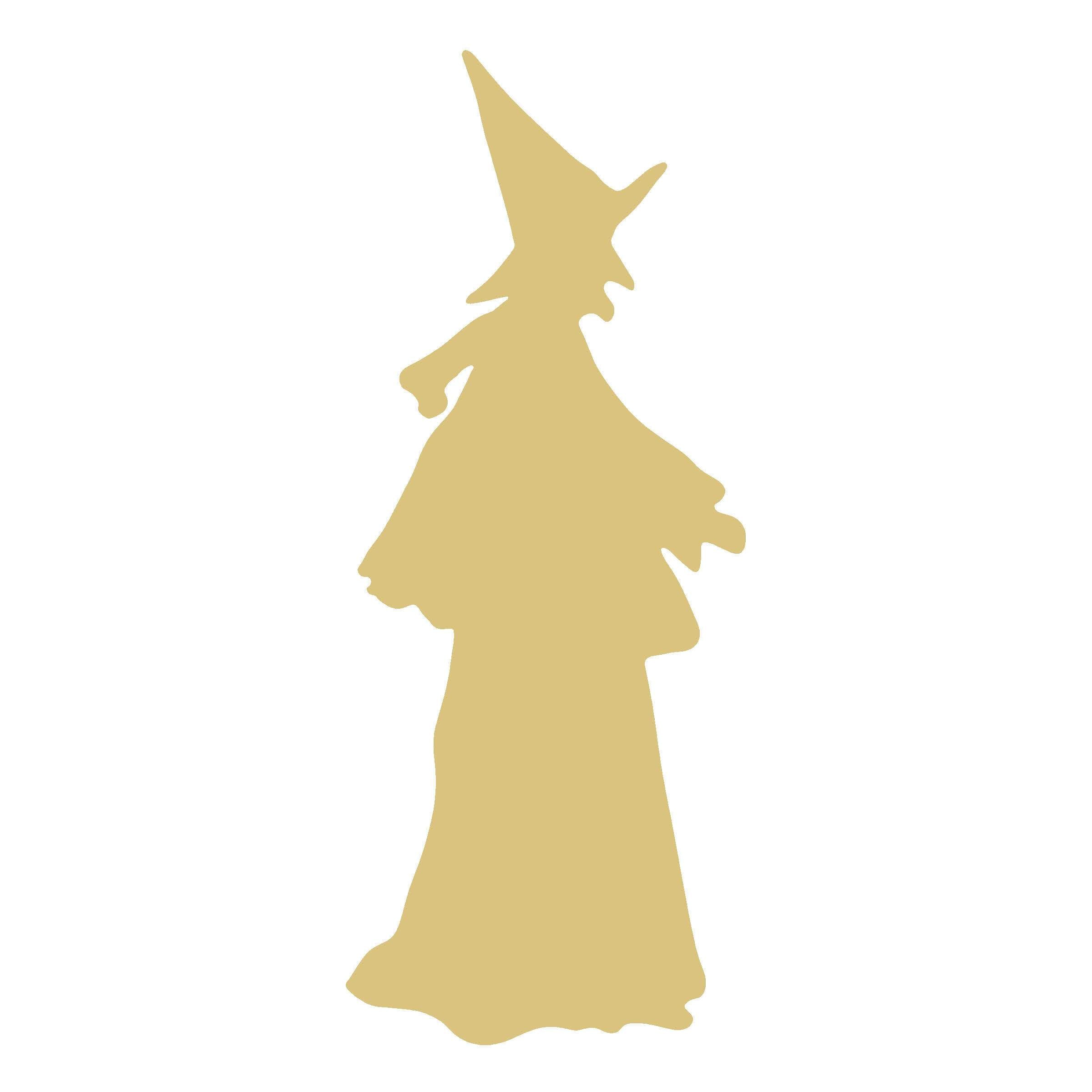 Basic Shape Witch MDF Cutout Halloween Silhouette - Unfinished For DIY