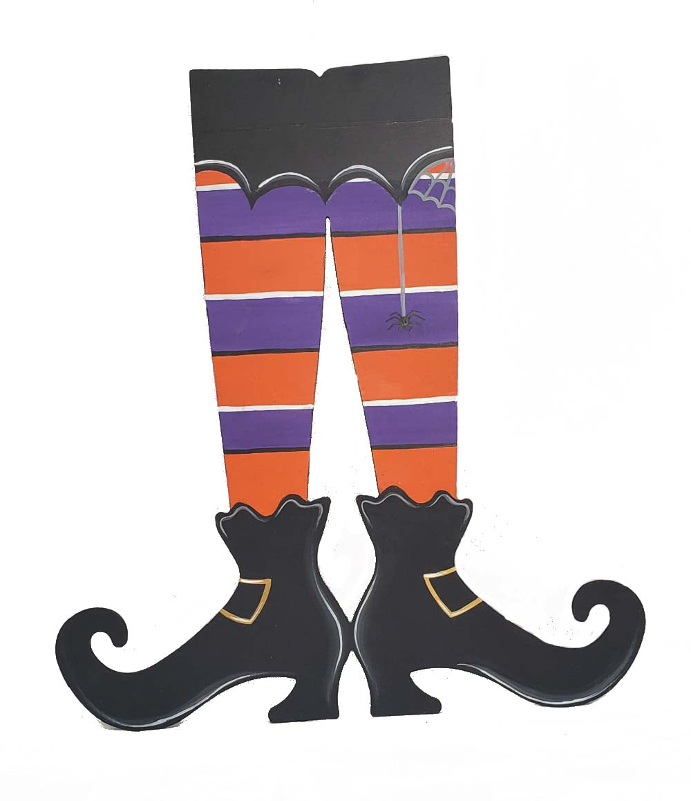 Basic Shape Elf Legs MDF Cutout Witch Shoes Silhouette - Unfinished For DIY