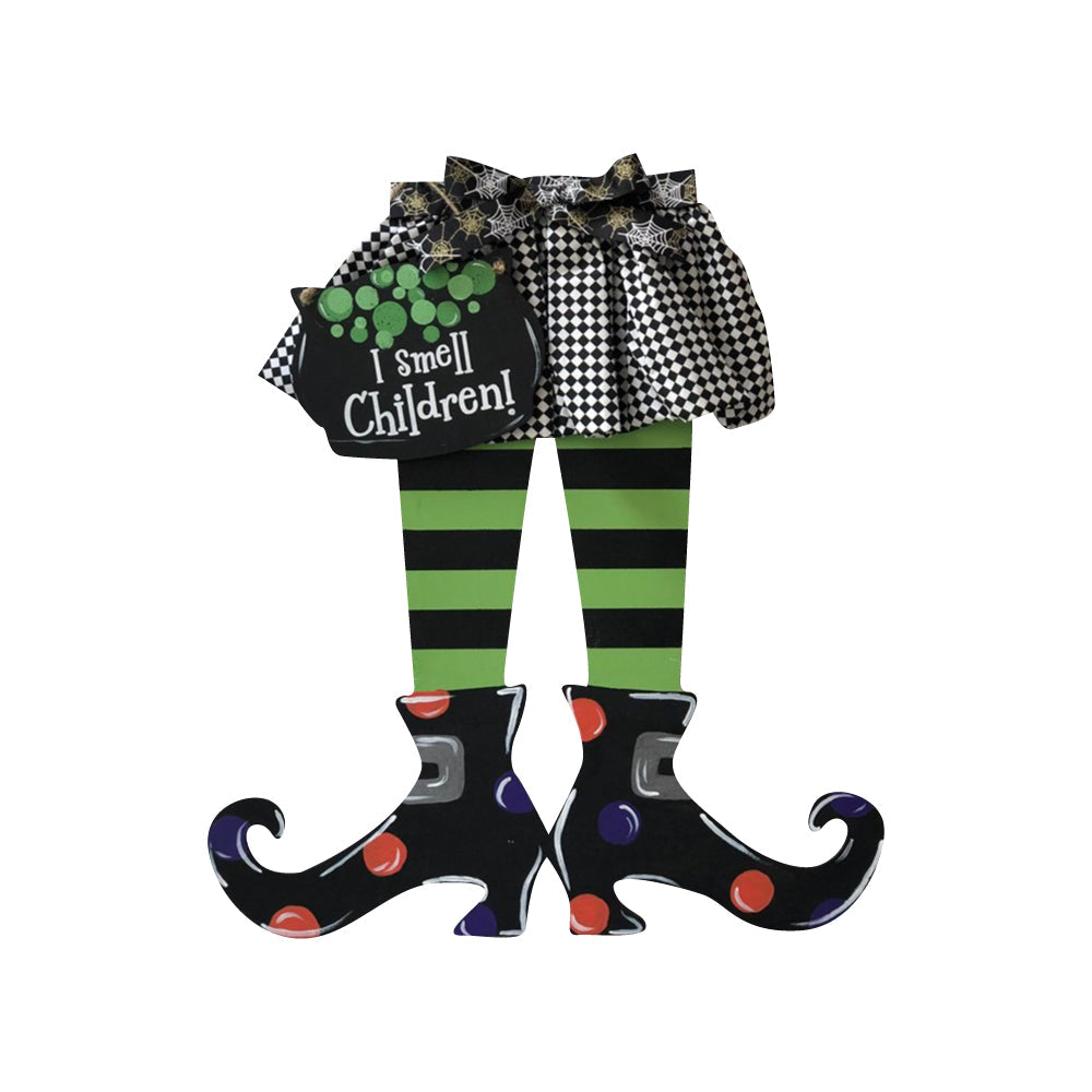 Basic Shape Elf Legs MDF Cutout Witch Shoes Silhouette - Unfinished For DIY