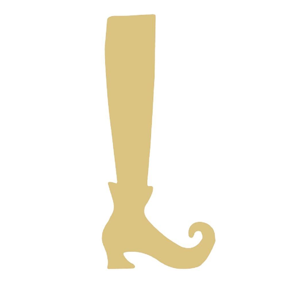 Basic Shape Boot MDF Cutout Witch Silhouette - Unfinished For DIY