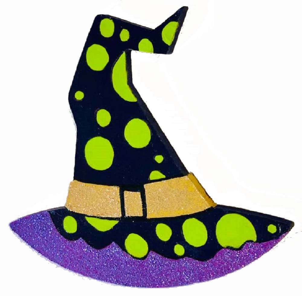 Basic Shape Witch Hat MDF Cutout Silhouette Style 2 - Unfinished For DIY