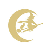 Basic Shape Moon MDF Cutout Witch On Crescent Silhouette - Unfinished For DIY