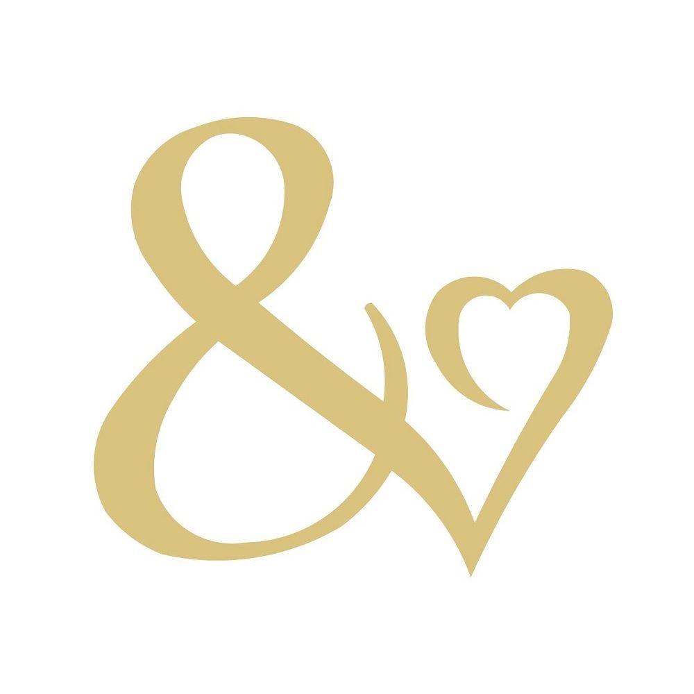 Basic Shape Ampersand Heart MDF Cutout - Unfinished For DIY