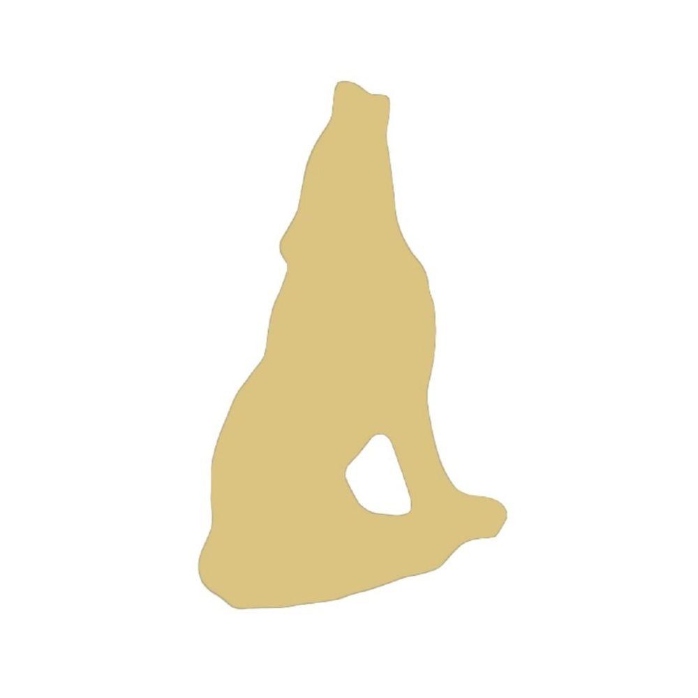 Basic Shape Wolf MDF Cutout Silhouette Style 1 - Unfinished For DIY