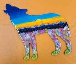 Basic Shape Wolf MDF Cutout Howling Silhouette - Unfinished For DIY