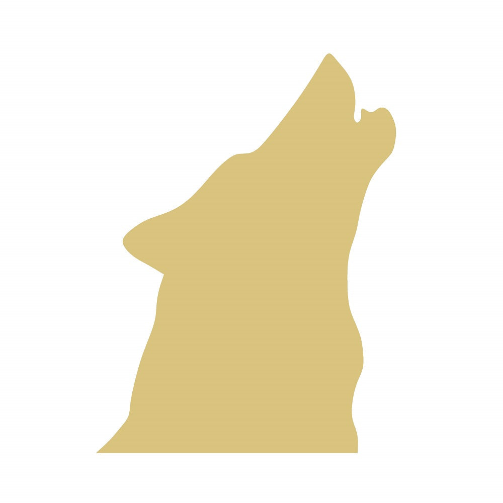 Basic Shape Wolf MDF Cutout Silhouette Style 4 - Unfinished For DIY