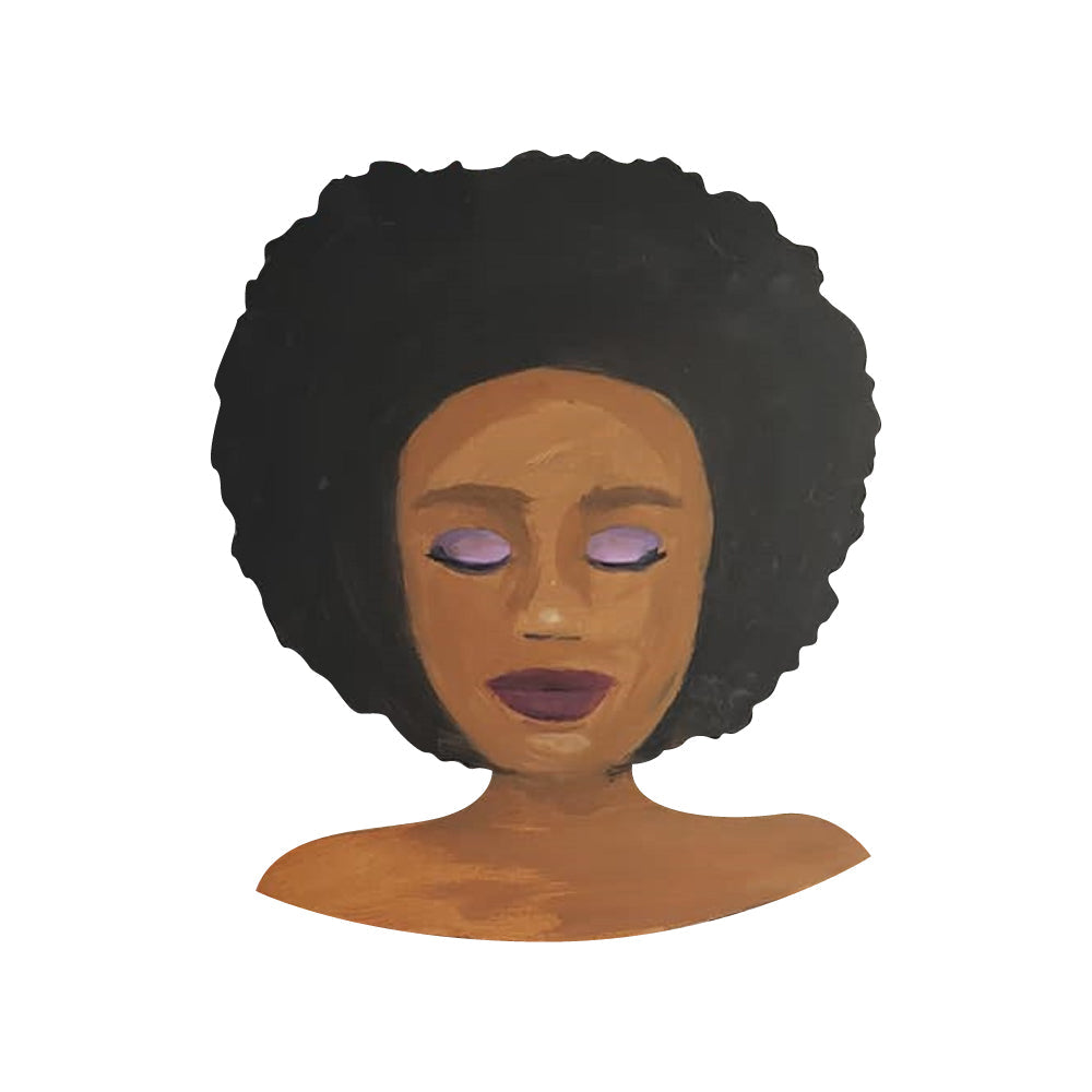 Basic Shape Silhouette MDF Cutout Afro Hair Bust - Unfinished For DIY