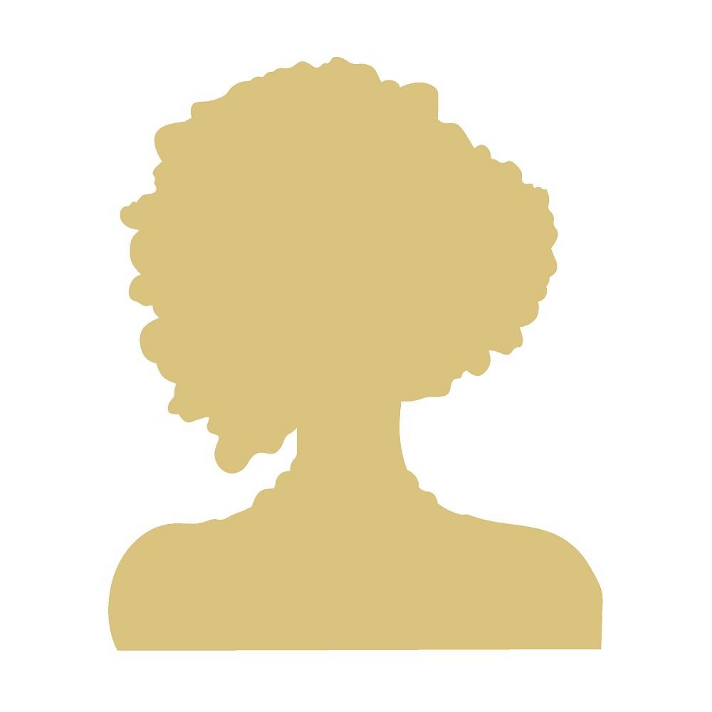 Basic Shape Woman MDF Cutout Afro Silhouette - Unfinished For DIY