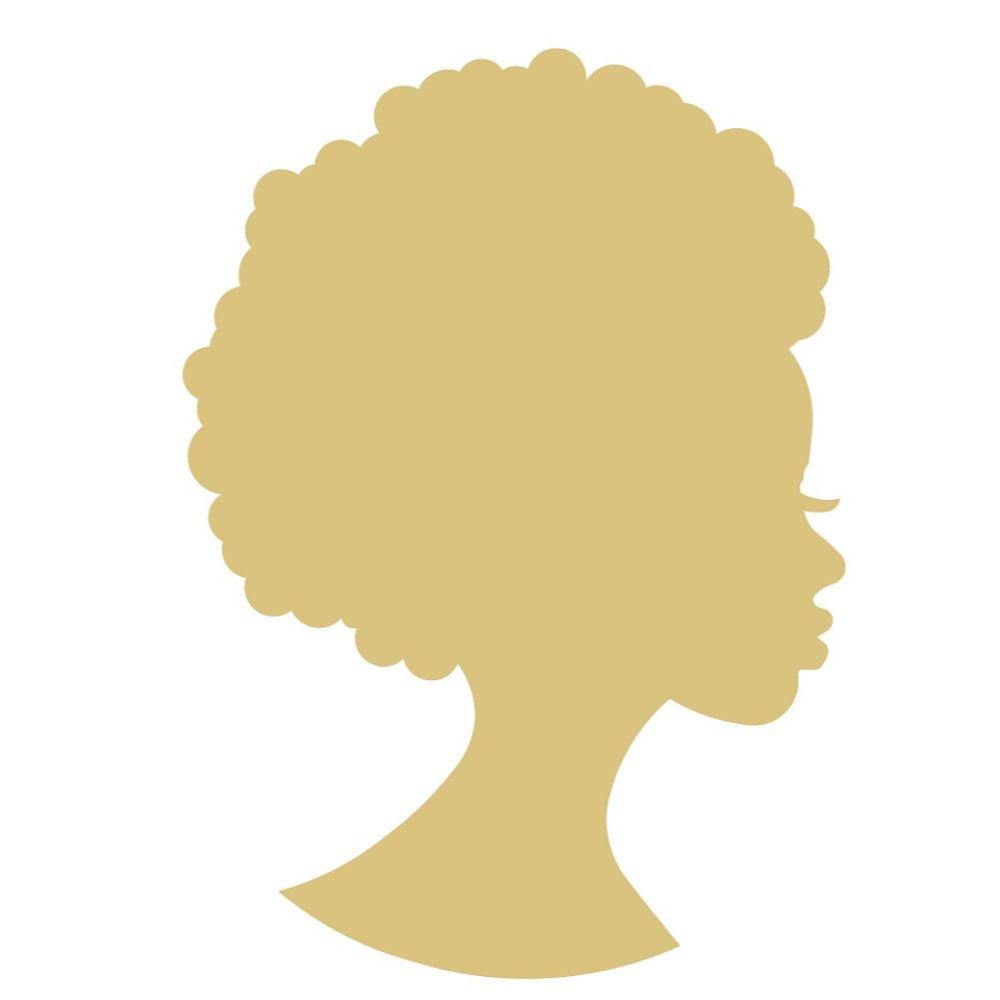 Basic Shape Afro Silhouette MDF Cutout Profile Of Woman - Unfinished For DIY