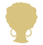 Basic Shape Afro Silhouette MDF Cutout Hoop Earrings - Unfinished For DIY