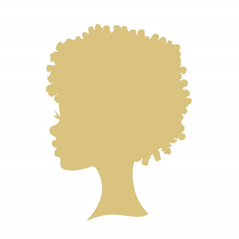 Basic Shape Afro Woman MDF Cutout Silhouette - Unfinished For DIY