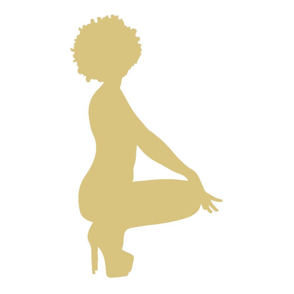 Basic Shape Woman Silhouette MDF Cutout Seated Pose - Unfinished For DIY