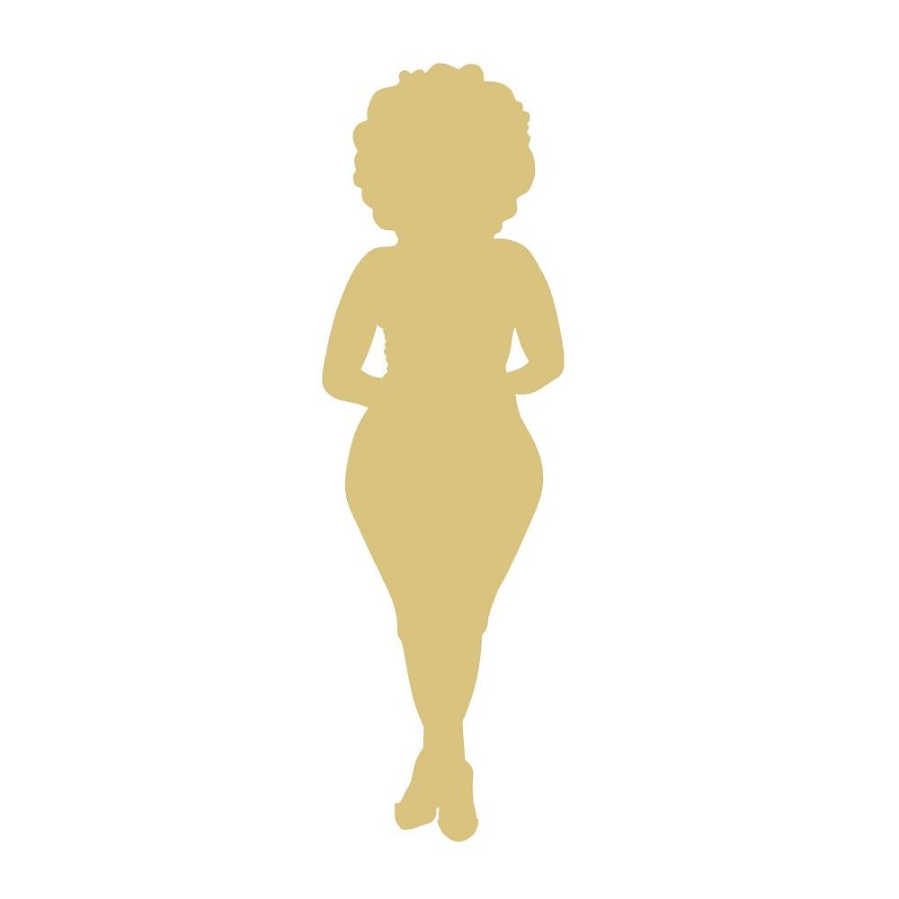 Basic Shape Woman MDF Cutout Dress Silhouette - Unfinished For DIY