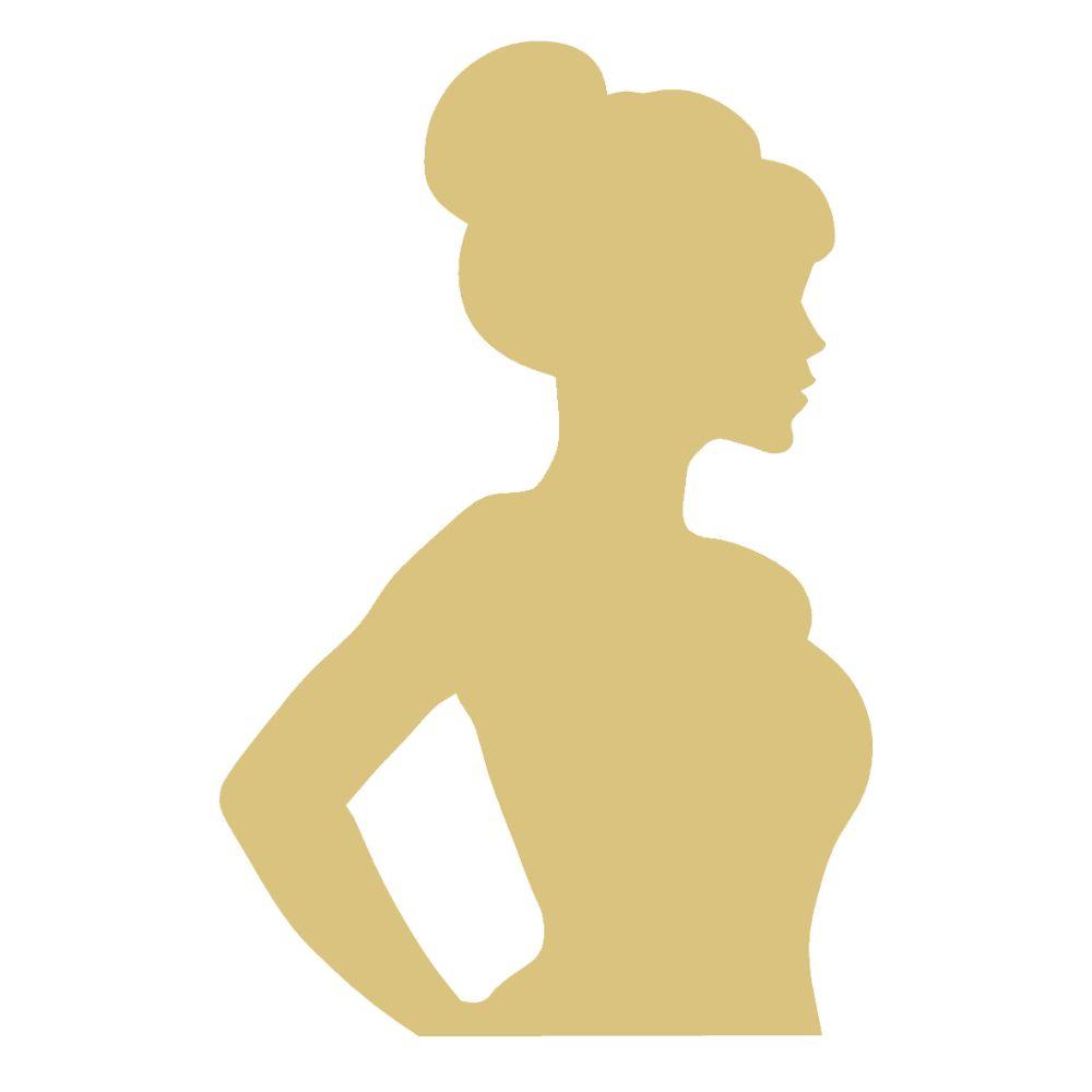 Basic Shape Woman MDF Cutout Profile Silhouette - Unfinished For DIY