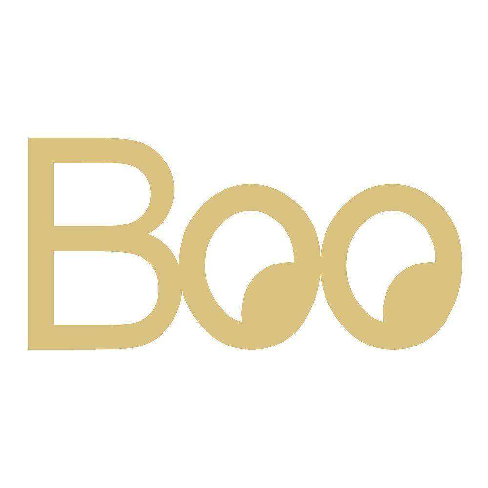 Basic Shape Word MDF Cutout Boo With Eyes - Unfinished For DIY
