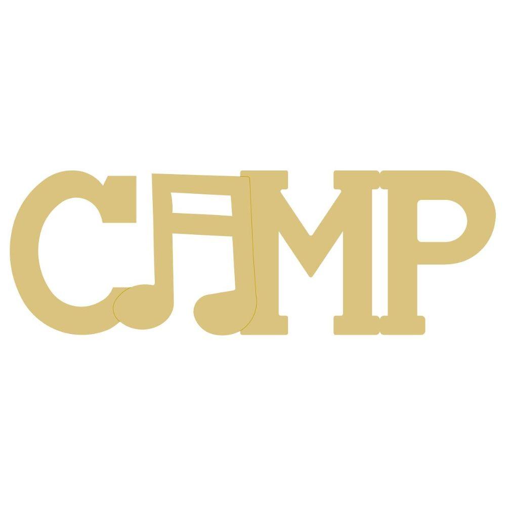 Basic Shape Camp MDF Cutout Double Note - Unfinished For DIY