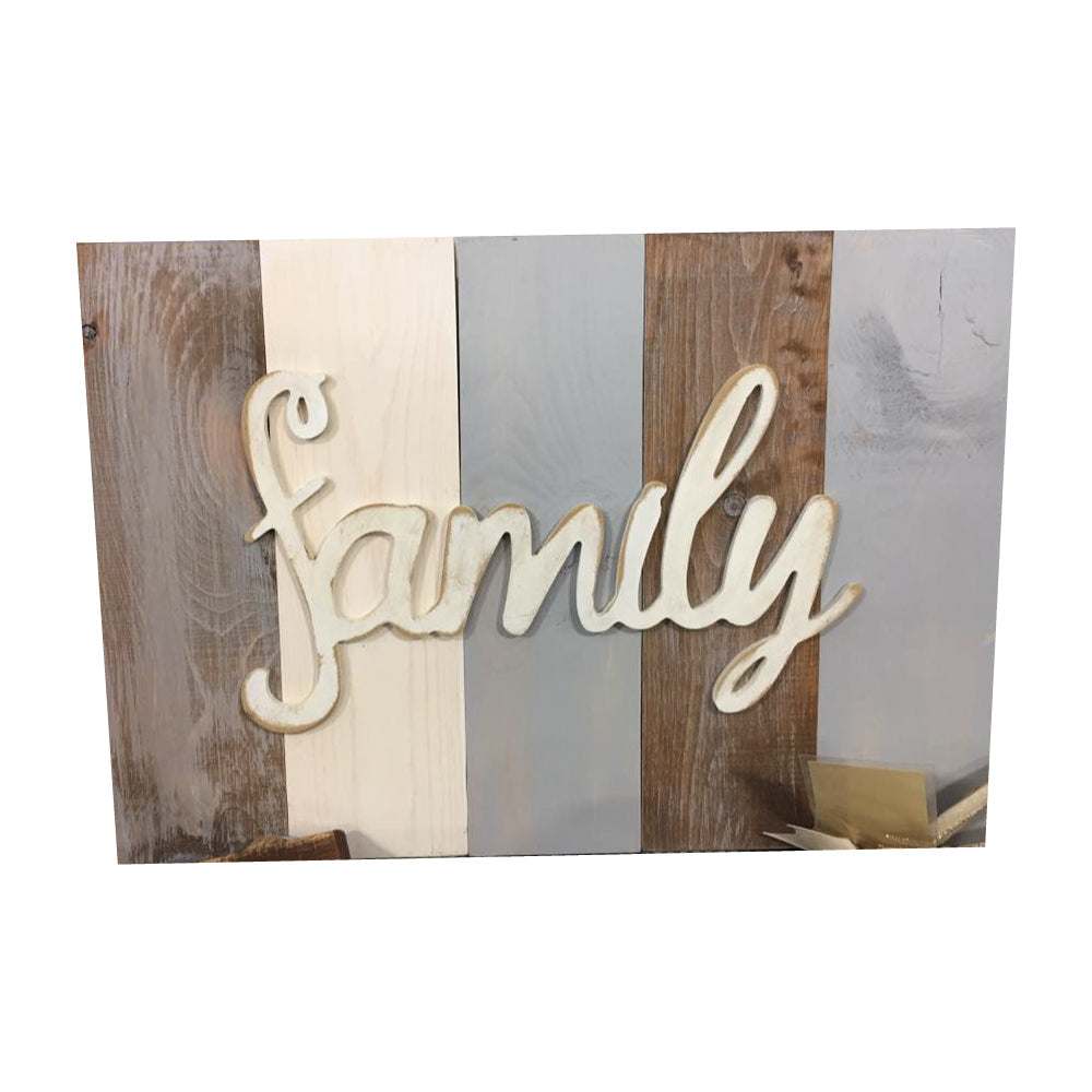 Basic Shape Script MDF Cutout Family Style 4 - Unfinished For DIY