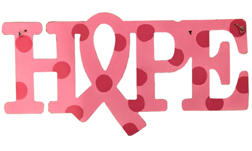 Basic Shape Word MDF Cutout Hope With Ribbon - Unfinished For DIY