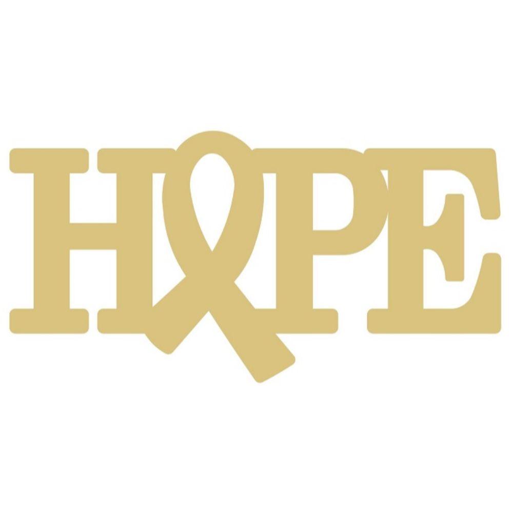 Basic Shape Word MDF Cutout Hope With Ribbon - Unfinished For DIY