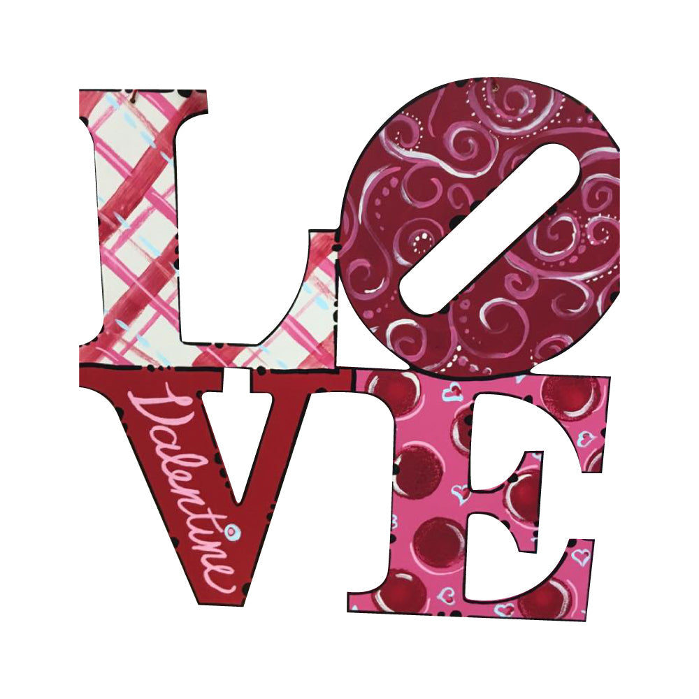 Basic Shape Love MDF Cutout Slanted O - Unfinished For DIY