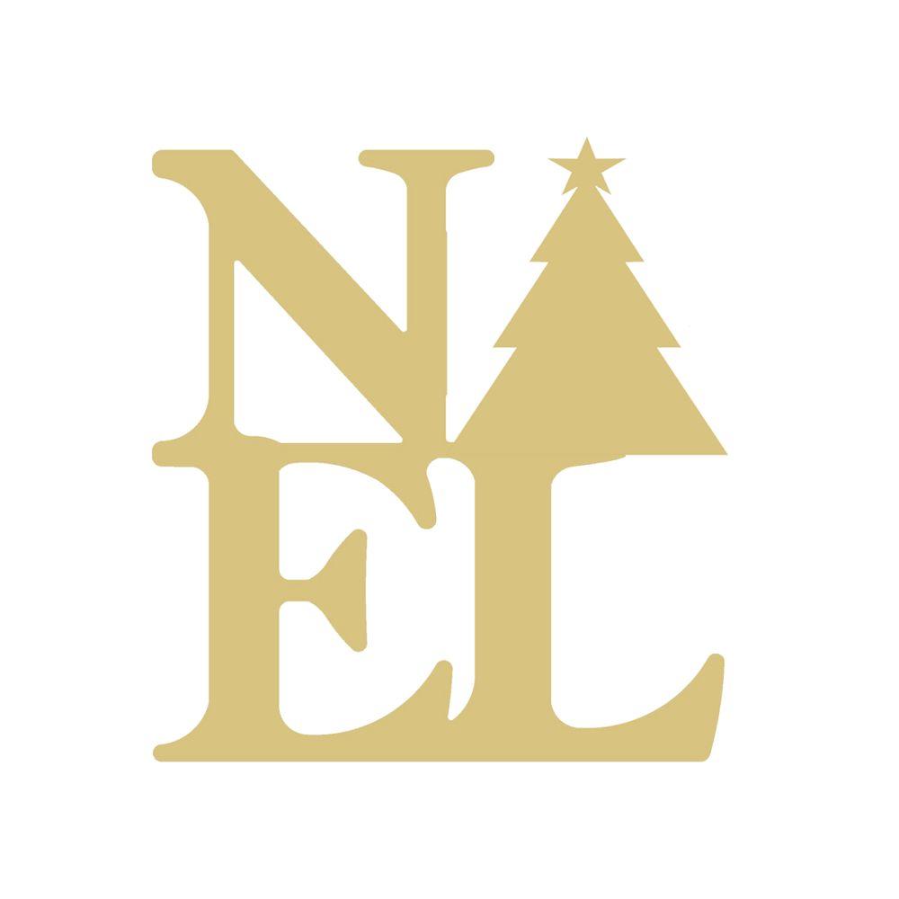 Basic Shape Noel MDF Cutout With Tree Accent - Unfinished For DIY