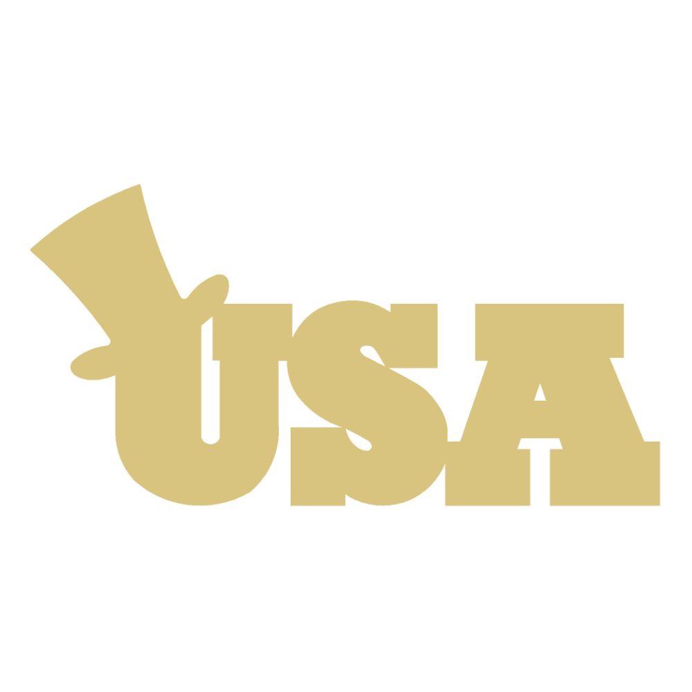 Basic Shape Word MDF Cutout USA Top Hat - Unfinished For DIY