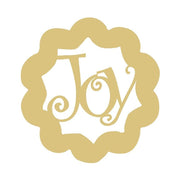 Basic Shape Wreath MDF Cutout With Joy - Unfinished For DIY
