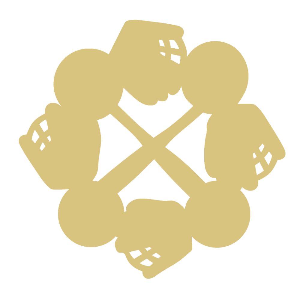 Basic Shape Wreath MDF Cutout Baseball and Bat Pattern - Unfinished For DIY