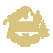 Basic Shape Wreath MDF Cutout Christmas Gift, Light, Candy Cane And Tree - Unfinished For DIY
