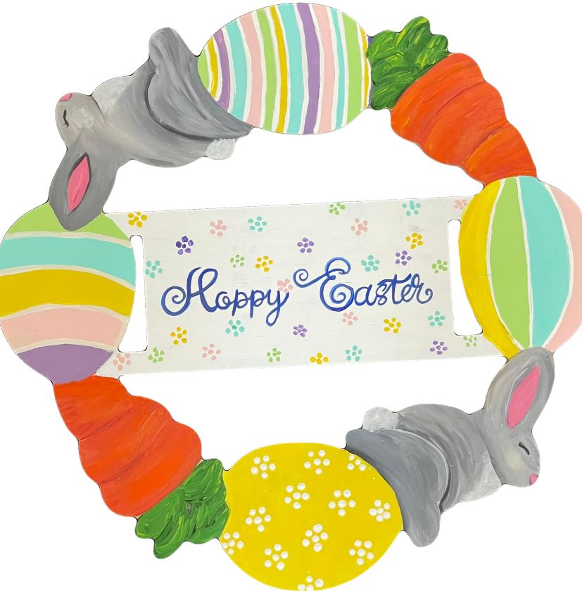 Basic Shape Wreath MDF Cutout Easter Silhouette - Unfinished For DIY