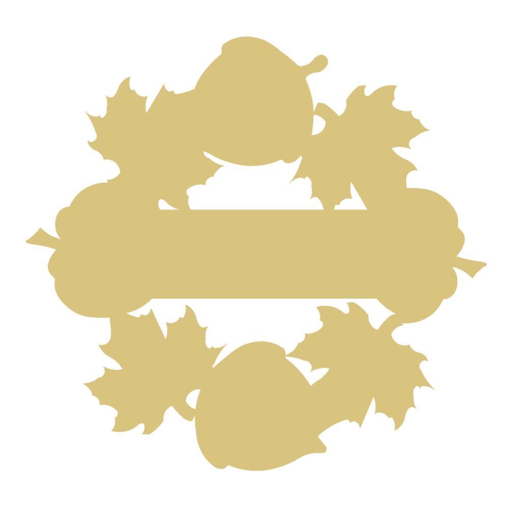 Basic Shape Wreath MDF Cutout Leaf And Pumpkin Decor - Unfinished For DIY
