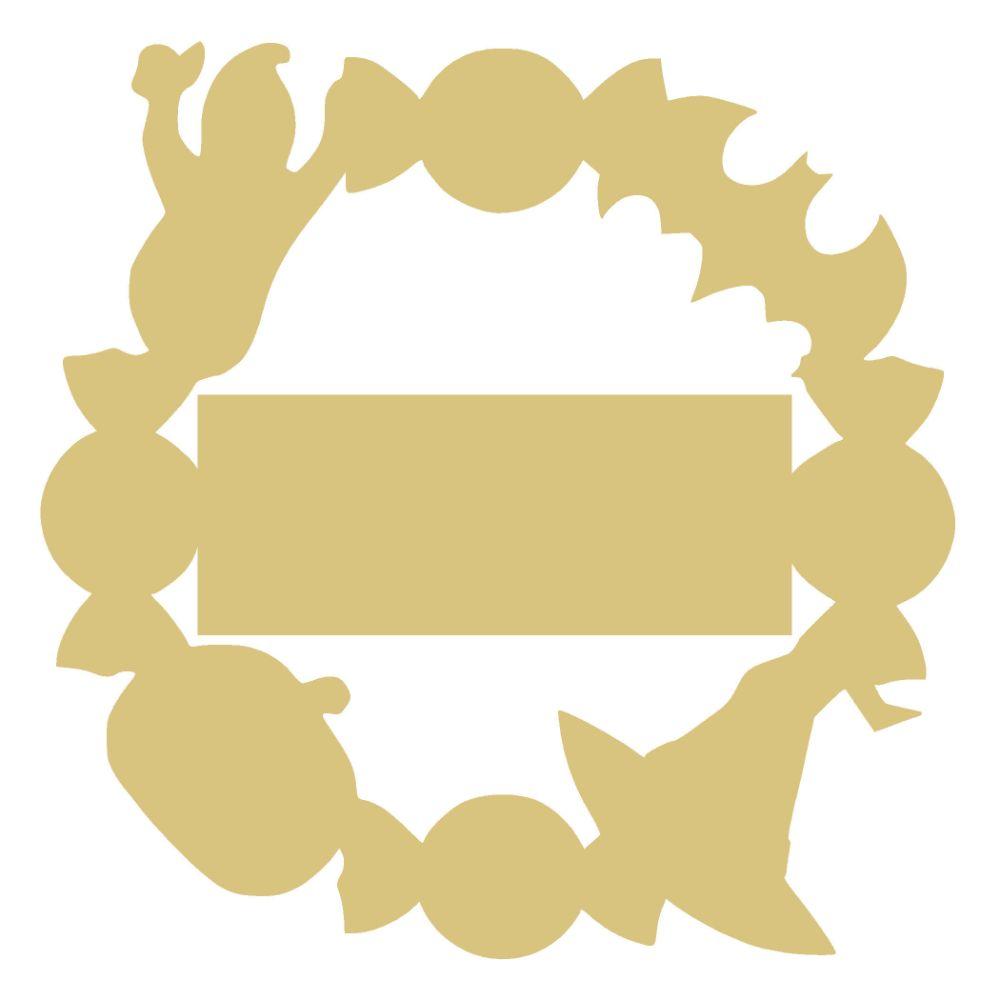 Basic Shape Wreath MDF Cutout Halloween - Unfinished For DIY