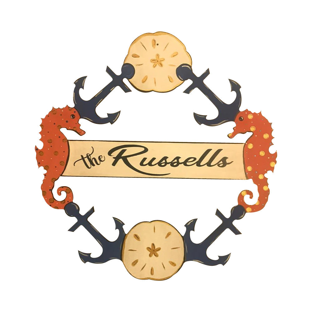 Basic Shape Wreath MDF Cutout Nautical Anchors With Banner - Unfinished For DIY