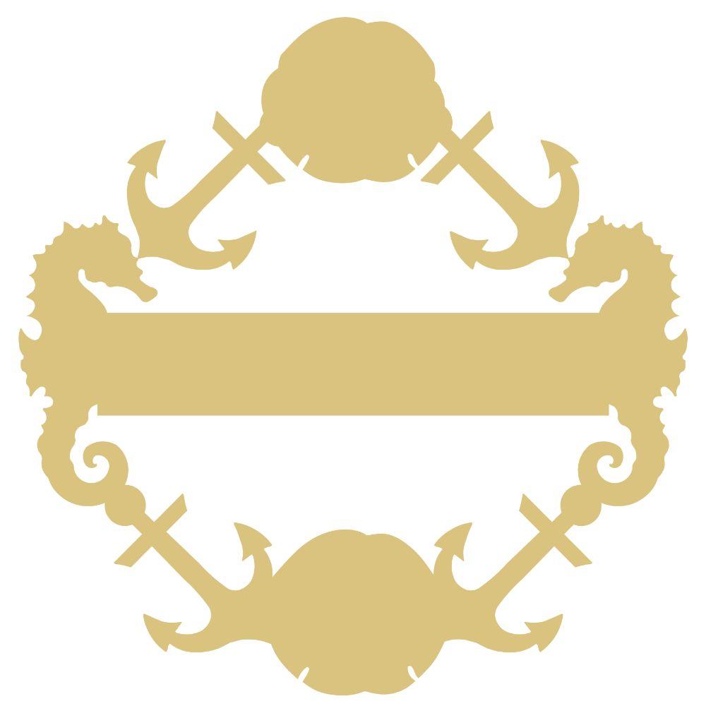 Basic Shape Wreath MDF Cutout Nautical Anchors With Banner - Unfinished For DIY
