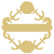 Basic Shape Wreath MDF Cutout Nautical Anchors With Banner - Unfinished For DIY