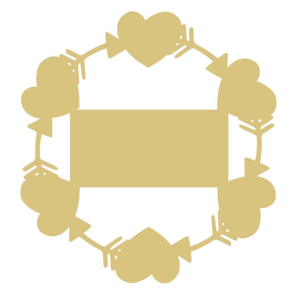 Basic Shape Wreath MDF Cutout Valentine Hearts Border - Unfinished For DIY