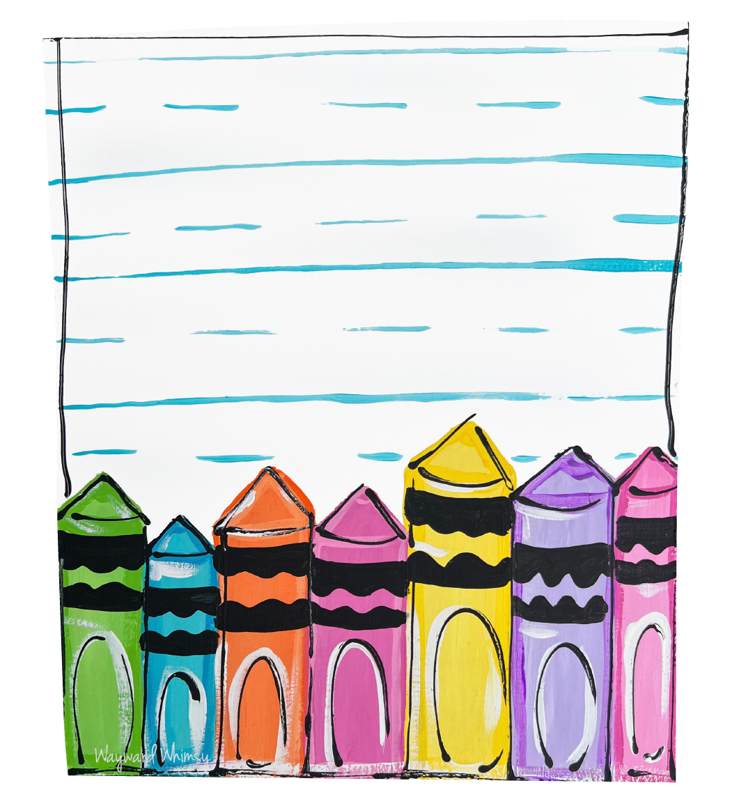 WAYWARD WHIMSY PAPER WITH CRAYONS