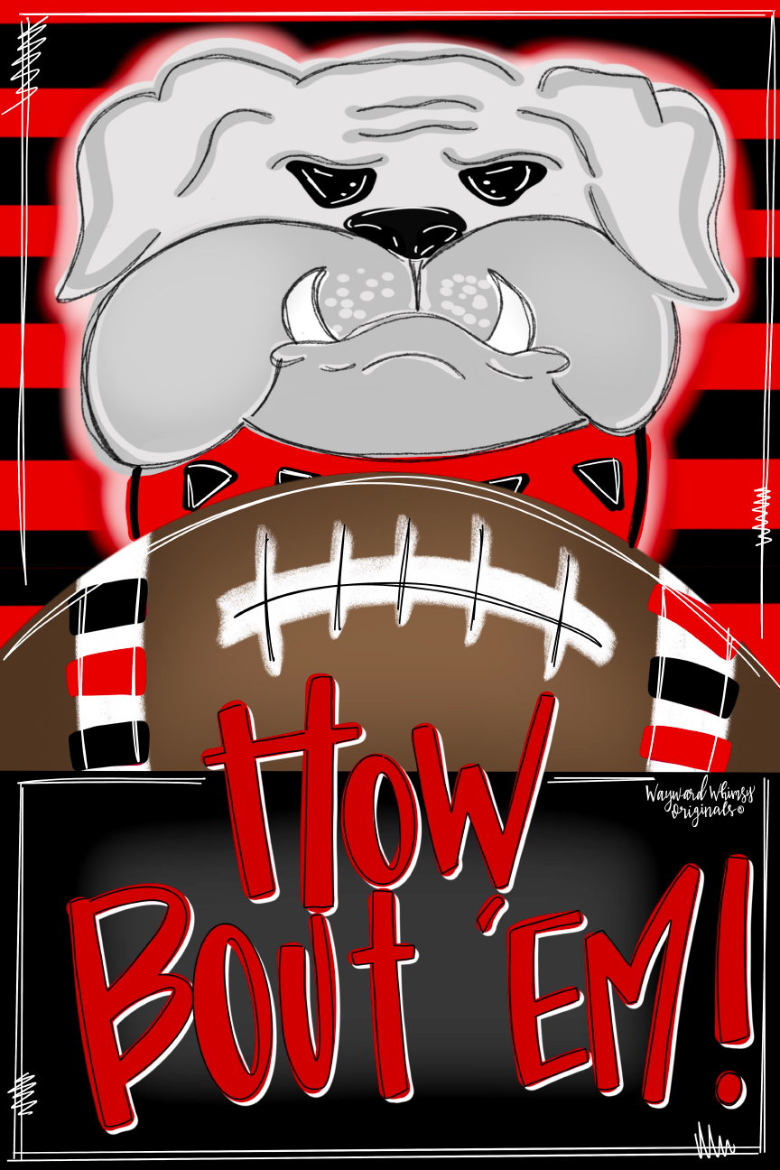 WAYWARD WHIMSY HOW BOUT 'EM DOG WITH FOOTBALL