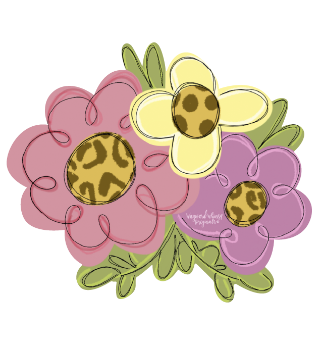WAYWARD WHIMSY PURPLE PINK AND YELLOW FLOWERS