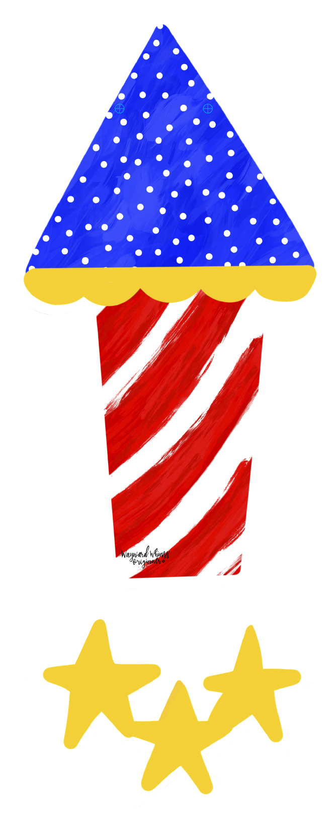 WAYWARD WHIMSY PATRIOTIC ROCKET