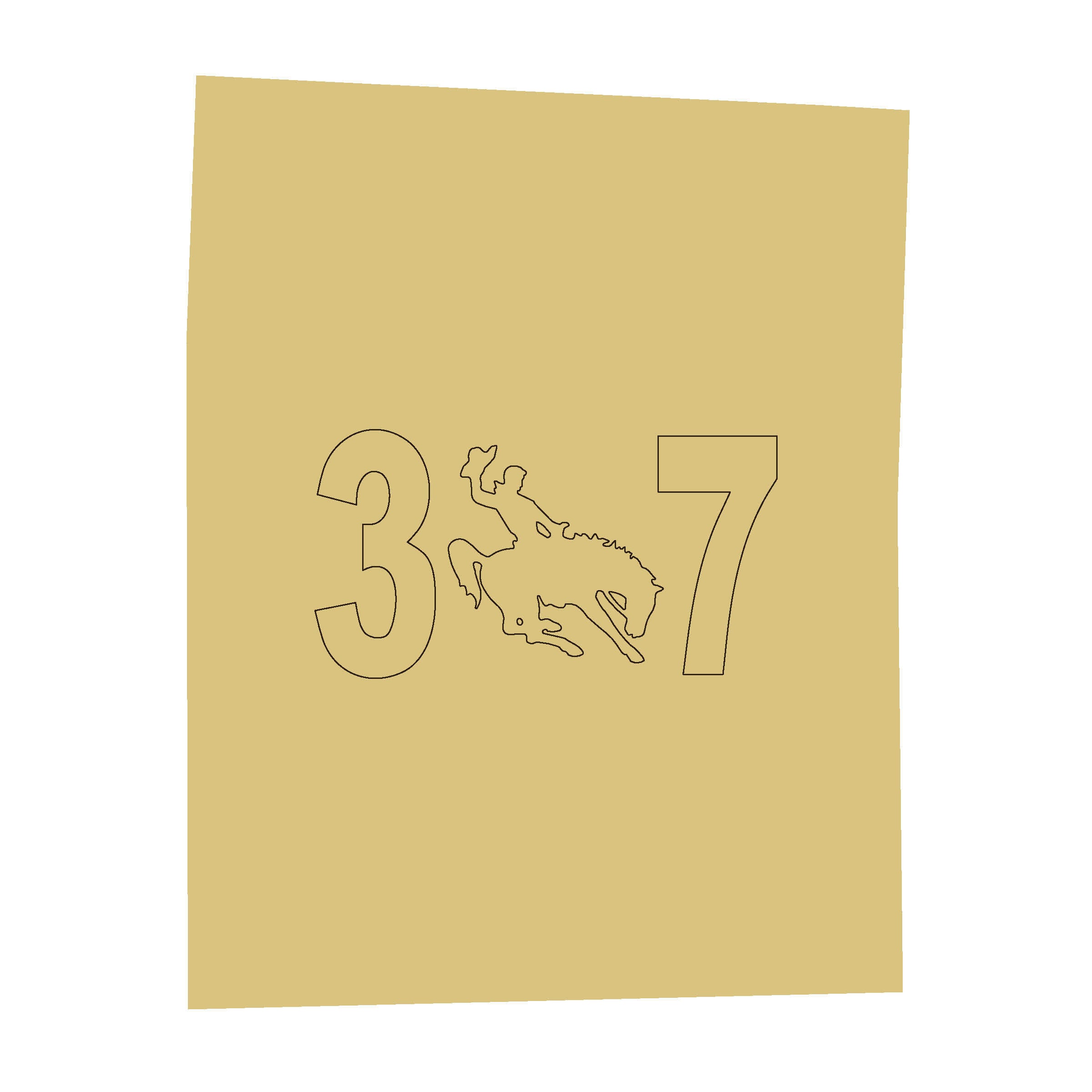 Design By Line Wyoming MDF Cutout With Horse Between 3 And 7 - Unfinished For DIY