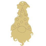 Design By Line Gnome MDF Cutout With Bow - Unfinished For DIY